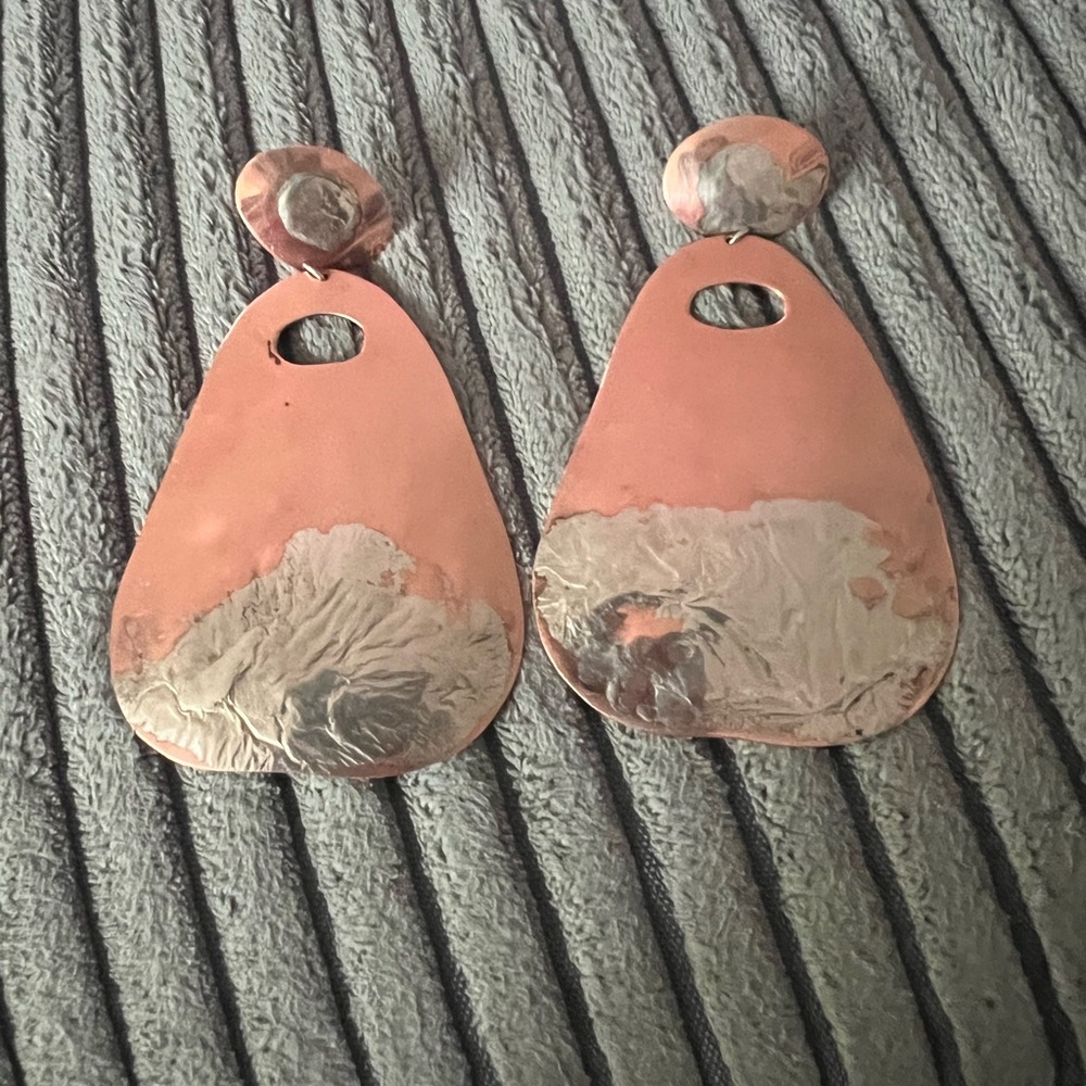 Copper and Silver Earrings